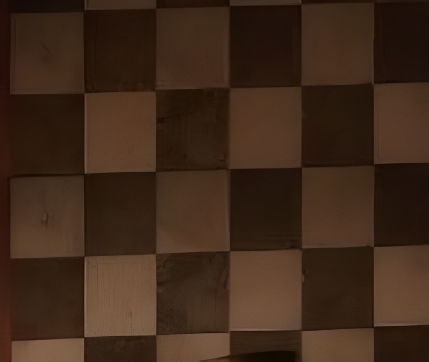 Carreaux de terre cuite en damier